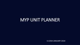 MYP UNIT PLANNER