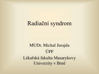 Radiační syndrom
