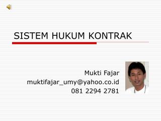 SISTEM HUKUM KONTRAK