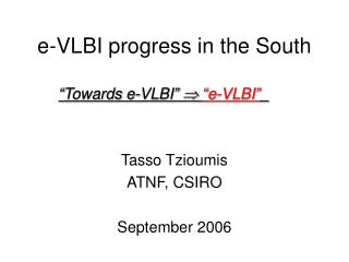 e-VLBI progress in the South