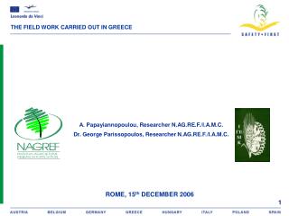 THE FIELD WORK CARRIED OUT IN GREECE
