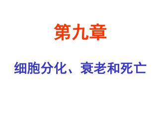 第九章 细胞分化、衰老和死亡