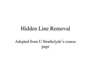 Hidden Line Removal