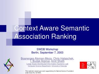 Context Aware Semantic Association Ranking