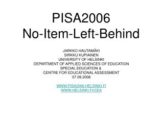 PISA2006 No-Item-Left-Behind