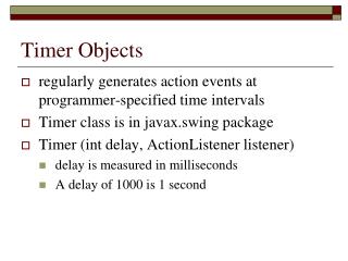 Timer Objects