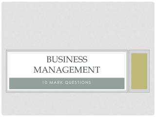 Business management