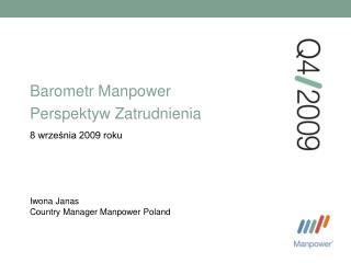 Barometr Manpower Perspektyw Zatrudnienia 8 września 2009 roku