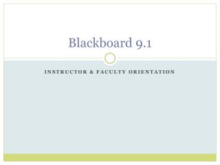 Blackboard 9.1