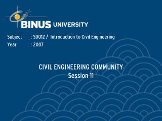 CIVIL ENGINEERING COMMUNITY Session 11