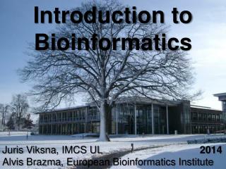 Introduction to Bioinformatics