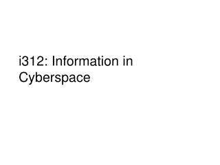 i312: Information in Cyberspace