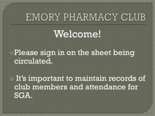 EMORY PHARMACY CLUB