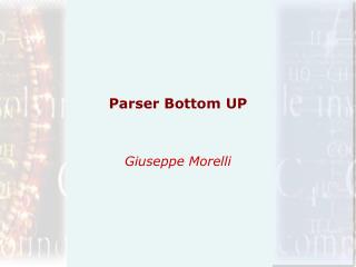 Parser Bottom UP