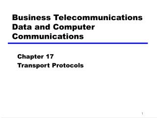 Business Telecommunications Data and Computer Communications