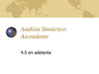 Análisis Sintáctico Ascendente