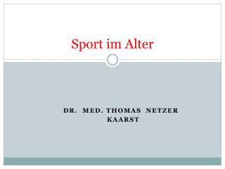 Sport im Alter