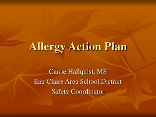 Allergy Action Plan
