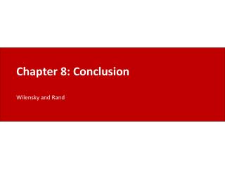 Chapter 8: Conclusion