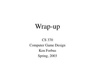 Wrap-up