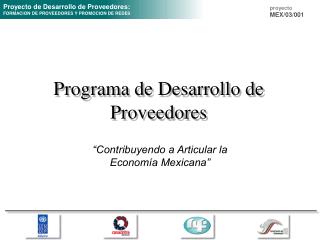 Programa de Desarrollo de Proveedores