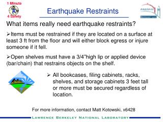 Earthquake Restraints