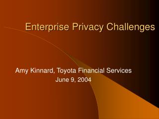 Enterprise Privacy Challenges