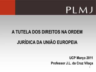 A TUTELA DOS DIREITOS NA ORDEM JURÍDICA DA UNIÃO EUROPEIA