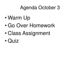 Agenda October 3