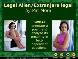 Legal Alien/Extranjera legal by Pat Mora