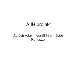 AIIR projekt