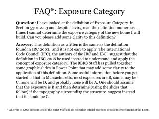 FAQ*: Exposure Category