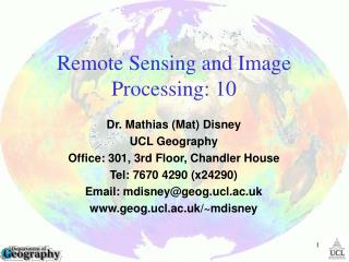 Remote Sensing and Image Processing: 10