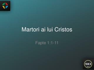 Martori ai lui Cristos