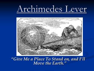 Archimedes Lever