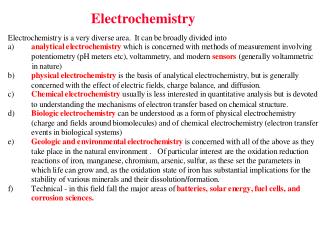 Electrochemistry