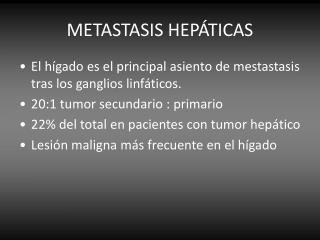 METASTASIS HEPÁTICAS