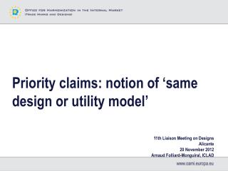 Priority claims: notion of ‘same design or utility model’