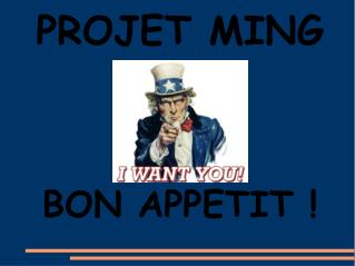 PROJET MING BON APPETIT !