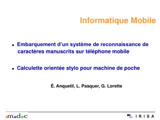 Informatique Mobile