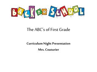 The ABC’s of First Grade