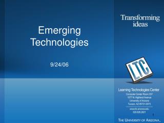 Emerging Technologies 9/24/06