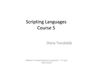Scripting Languages Course 5