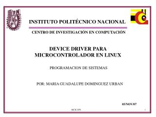 DEVICE DRIVER PARA MICROCONTROLADOR EN LINUX