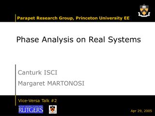 Phase Analysis on Real Systems