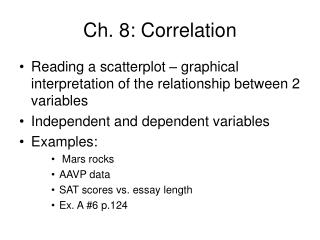 Ch. 8: Correlation