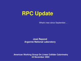 RPC Update