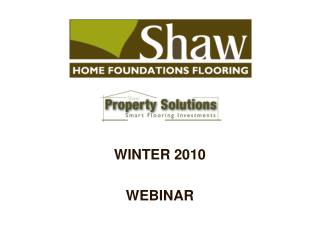 WINTER 2010 WEBINAR