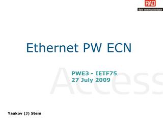 Ethernet PW ECN