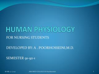 HUMAN PHYSIOLOGY